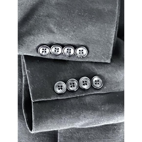 John Ashford Mens Classic Sport Coat Blazer 3 Button Black Linen Poly Blend 42R - Picture 13 of 13